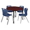 Regency Tables > Height Adjustable > Round Mobile Table & Chair Sets, 48 W, 48 L, 23-34 H, Mahogany TB48RNDMHAPCBK40NV - alternate 1